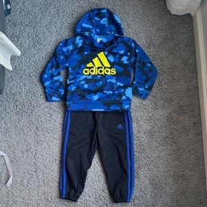 Adidas Kids Blue Camo Hoodie with Black Joggers